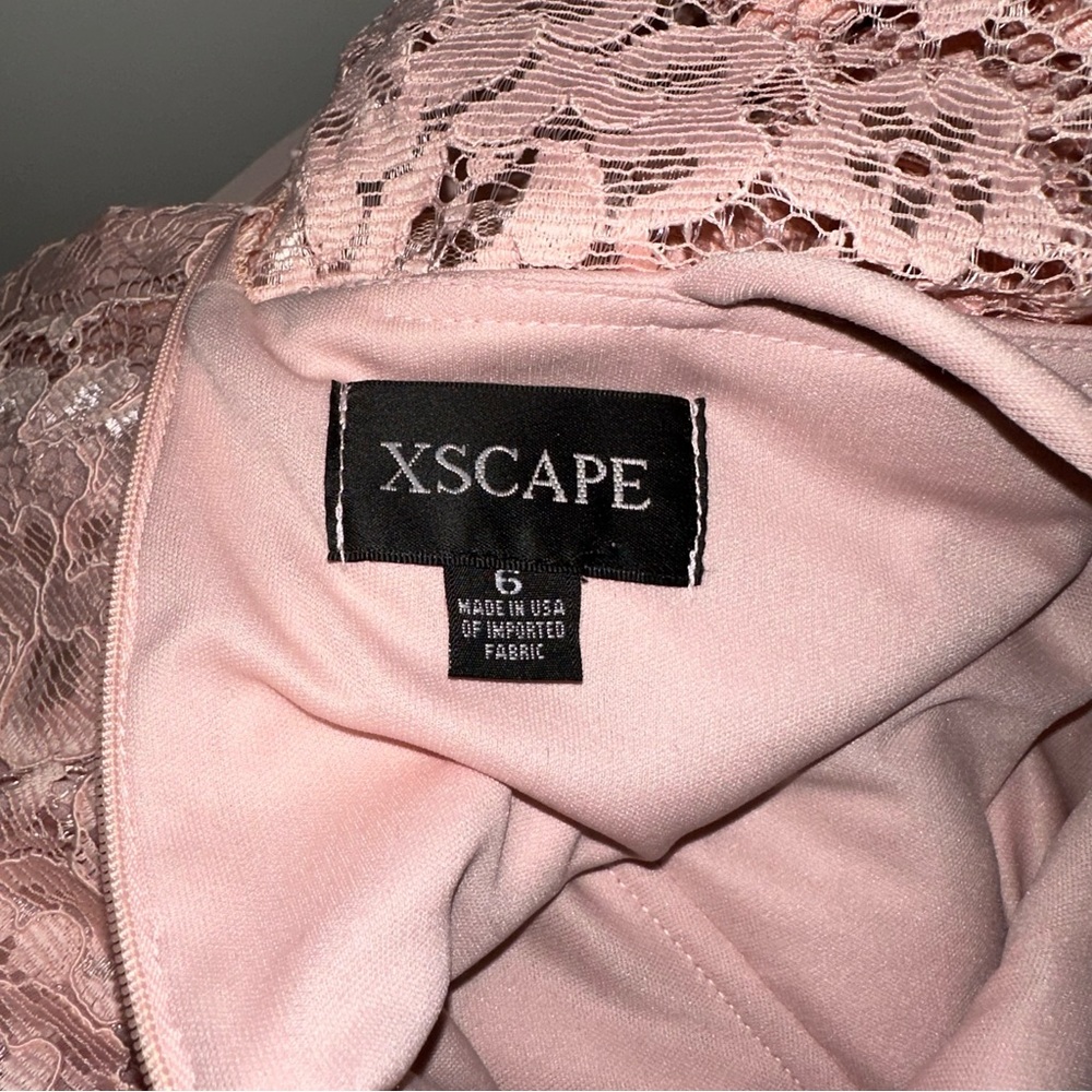 Xscape Dress Lace Fit and Flare Pink Size 6 - Picture 4 of 5